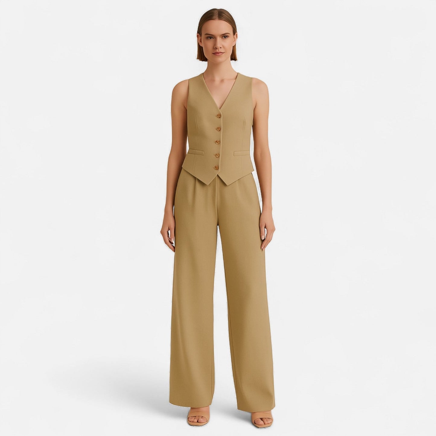 Old Monarchy | Women’s Sleeveless Two-Piece Set – Premium Co-Ord Elegance for Sophisticated Casual & Modern Classic Dressing